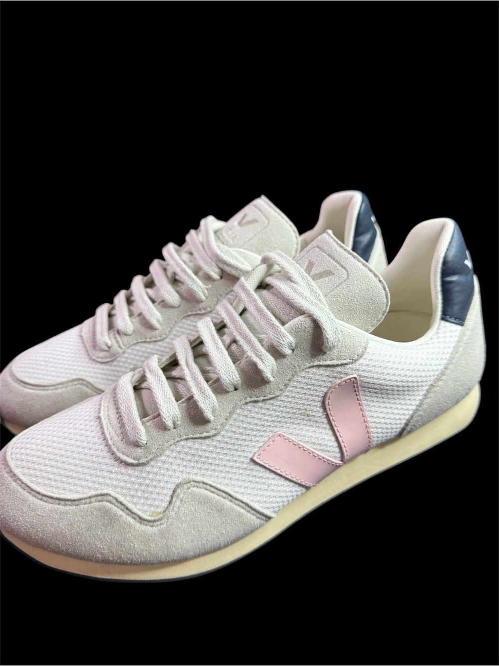 Veja Women's White & Pink Retro Runner Sneaker